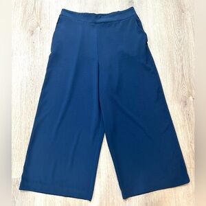 Nine West Blue Pull-On Wide-Leg Crop Pants